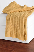 Rizzy Home | TH0143 | Throw | 50"x60" Yellow Cable Knit Throws
