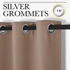 Nicetown Grommet Top Blackout Curtain Panel, 55 Inches Wide By 68 Inches Long, 1 Piece, Cappuccino Color, Thermal Insulated Room Darkening Drape For Villa/Apartment/Rental Room