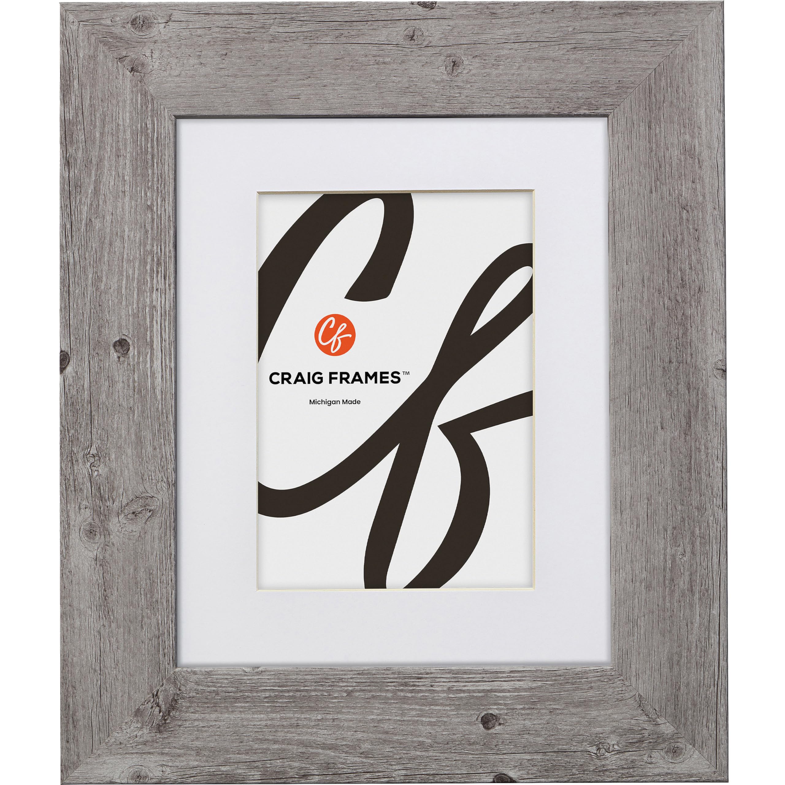 Craig Frames American Barn, 30x30 Picture Frame Matted for a 24x24 Photo, Light Grey