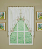 Today'S Curtain Verona Reverse Embroidery Swag, 38', Ecru/Rose