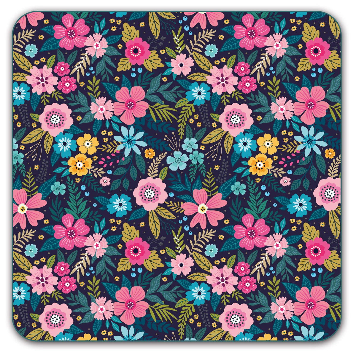 Premium Square Waterproof Mouse Pad - Non-Slip Rubber Base, 9X9 Inches (Flowers)