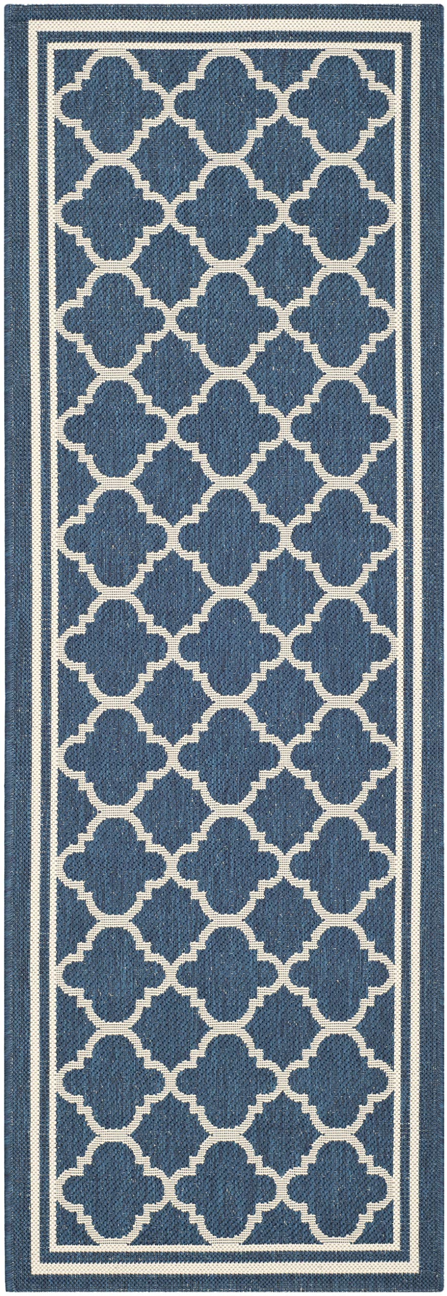 Safavieh Courtyard Collection 2'3' X 20' Navy/Beige Cy6918 Trellis Indoor/ Outdoor Patio Backyard Mudroom Runner Rug