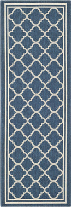 Safavieh Courtyard Collection 2'3' X 20' Navy/Beige Cy6918 Trellis Indoor/ Outdoor Patio Backyard Mudroom Runner Rug
