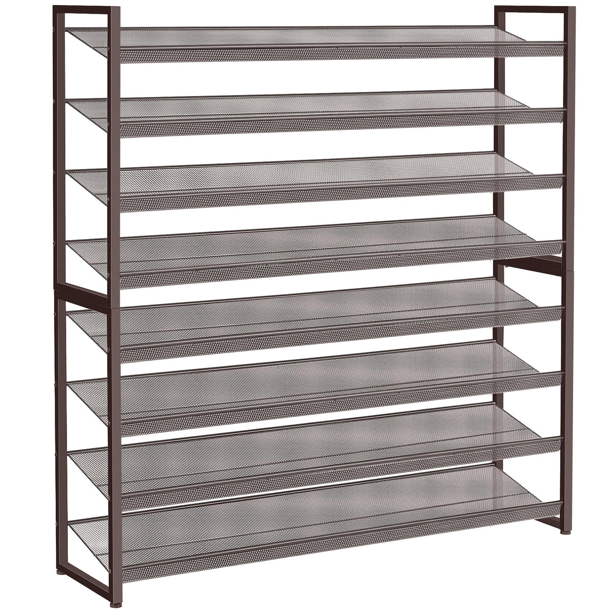 Nunsino Shoe Rack, Long Shoe Organizer,Max Holds 50 Pairs,8 Tier Metal Shoe Storage Shelf,4-Tier Stackable Shoes Organizer for G