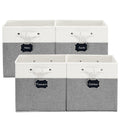 FinishingBo 13 inch Cube Storage Bins with Handles 4 Pack