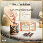 Oud Al Ibtisam Bakhoor Set By Dukhni | 2 X 9 Piece Each & Taj Bakhoor Burner | Arabic Bakhoor Incense | Warm Floral Oud Blend |