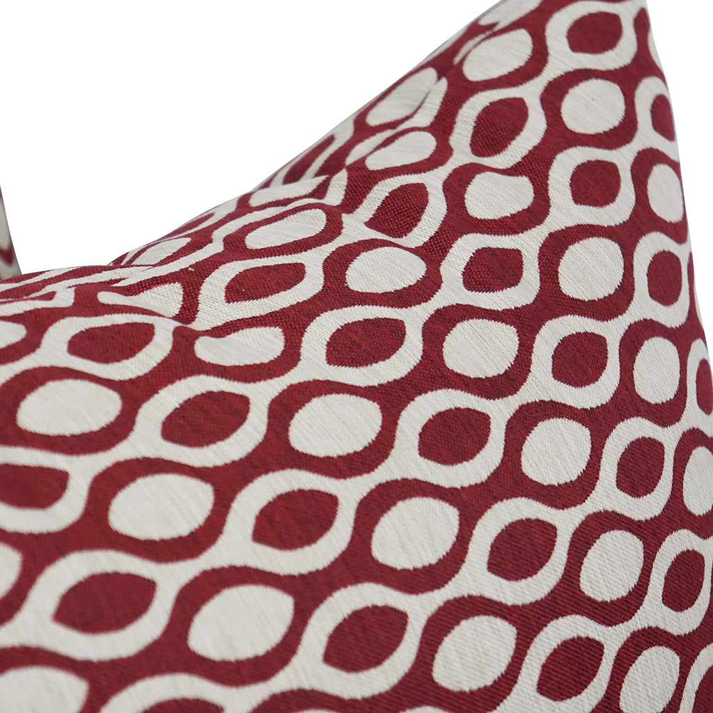 Blazing Needles Square Polyester Jacquard Throw Pillow, 17", Ozero Wine
