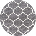 Unique Loom Trellis Frieze Collection Area Rug - Rounded (3' Round, Dark Gray/ Ivory)