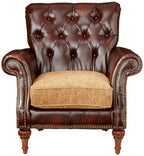 Acme Dreena Rolled Arm Upholstered Chair with Pillow Brown Faux Leather 5497