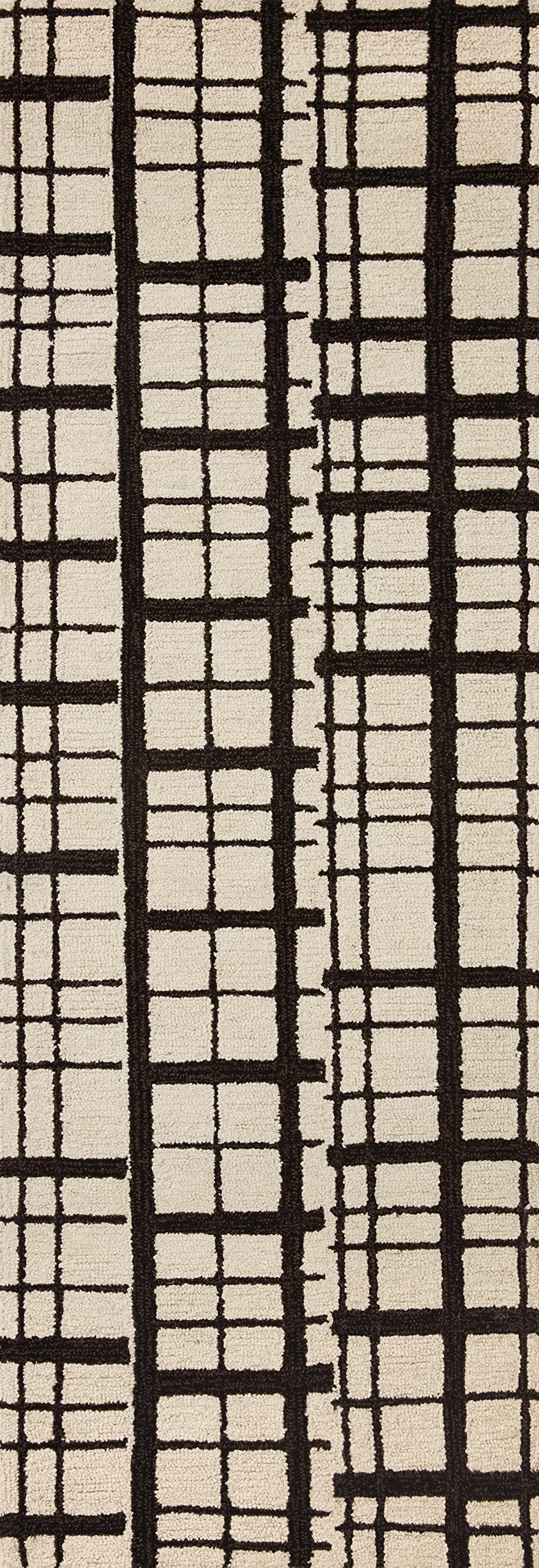 Loloi Chris Loves Julia X Polly Black/Ivory 2'-6'' X 7'-6'' Runner Rug