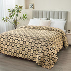 Fy Fiber House Throw Blankets With Heart Checkered,Soft Warm Blankets For Lover Mom Father Gifts,Washable Lightweight Fuzzy Blan