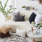 Home Brilliant Taupe Pillow Covers Lumbar Pillows 12X20 Decorative Throw Pillows Striped Corduroy Oblong Pillow Covers For Couch