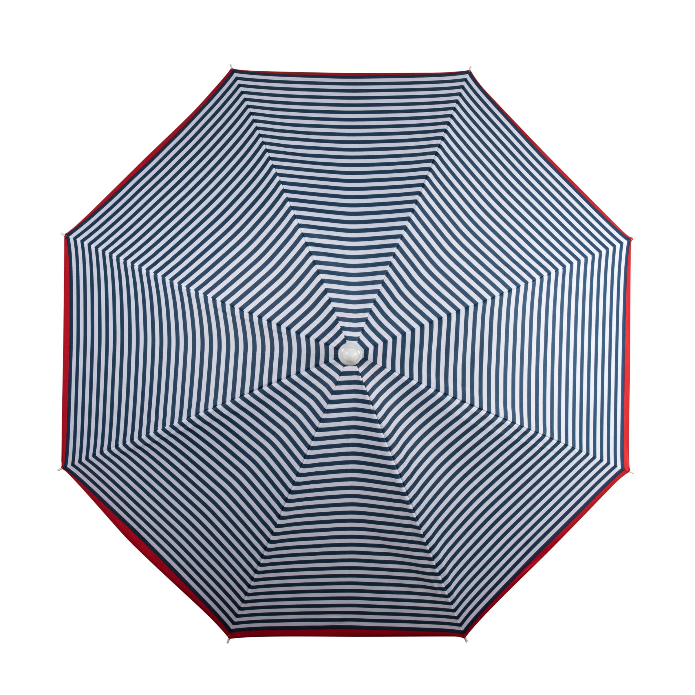 Picnic Time Outdoor Canopy Sunshade Beach Umbrella 5.5', Small Patio Umbrella, Beach Chair Umbrella, (Blue Pinstripe Pattern)