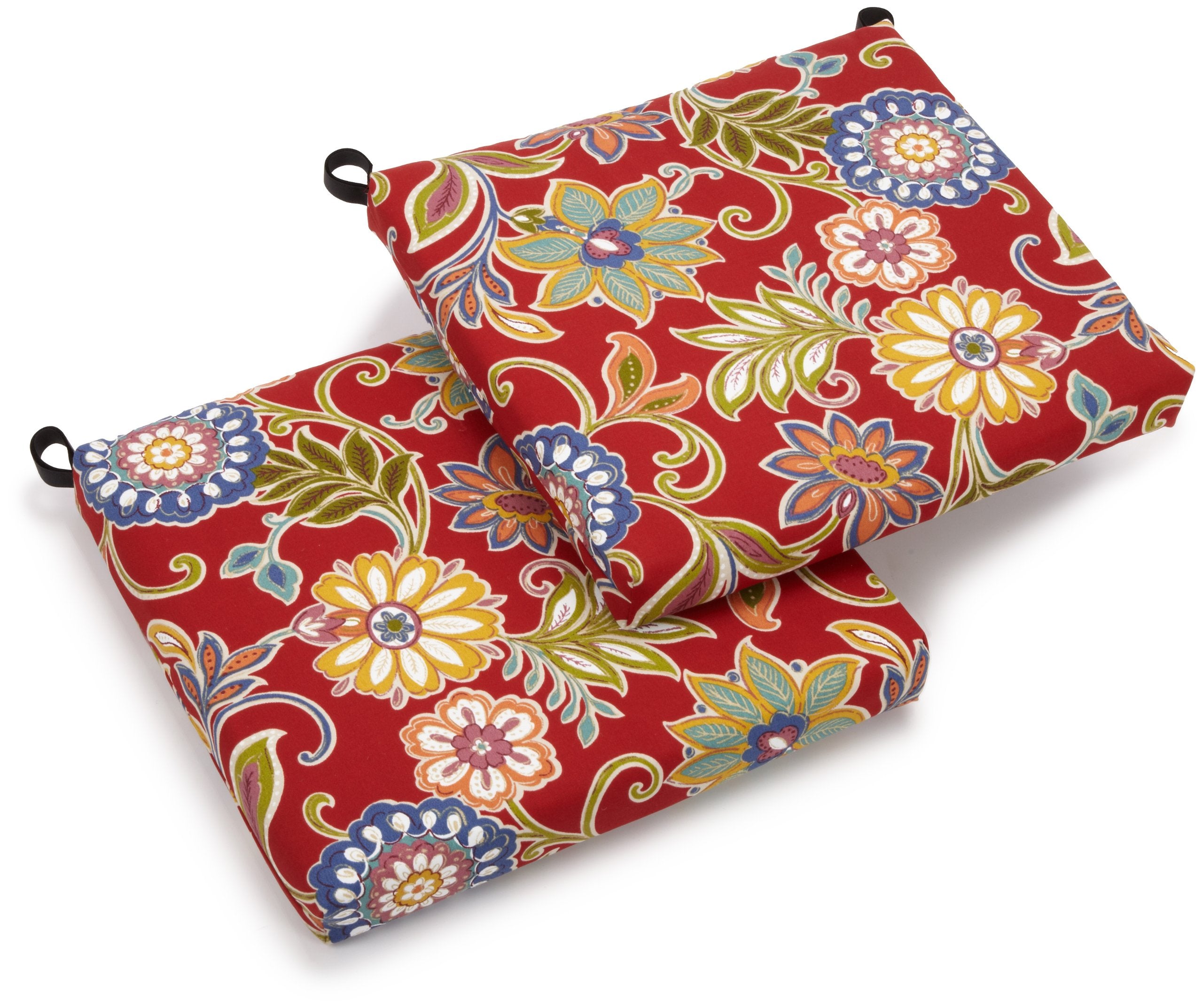 Blazing Needles Outdoor Spun Poly 19-Inch by 20-Inch by 3-1/2-Inch All Weather UV Resistant Zippered Cushions, Alinea Pomppeii, 