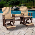 American Furniture Classics Balcony Height Table Double Glider, Cedar & Tudor Brown