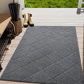 Lochas Grey Indoor Door Mat 35X59 Inch, Rubber Backing, Washable Absorbent Chenille Doormat, Low-Profile, Non Slip Microfiber En