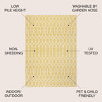 Jonathan Y Smb108G-5 Ourika Moroccan Geometric Textured Weave Indoor Outdoor Area Rug, Coastal, Traditional, Transitional Easy Cleaning,Bedroom,Kitchen,Backyard,Patio,Non Shedding, Yellow/Cream, 5 X 8