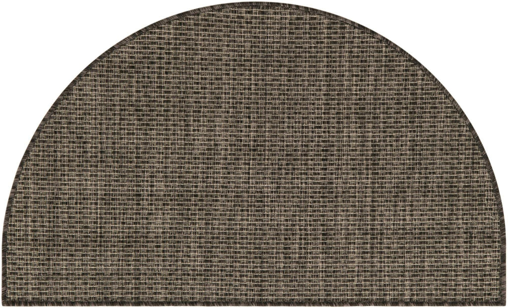 Unique Loom Collection Casual Transitional Solid Heathered Indoor/Outdoor Flatweave Area Rug (2' 2'' x 3' 7'' Hearth, Black/Ivor