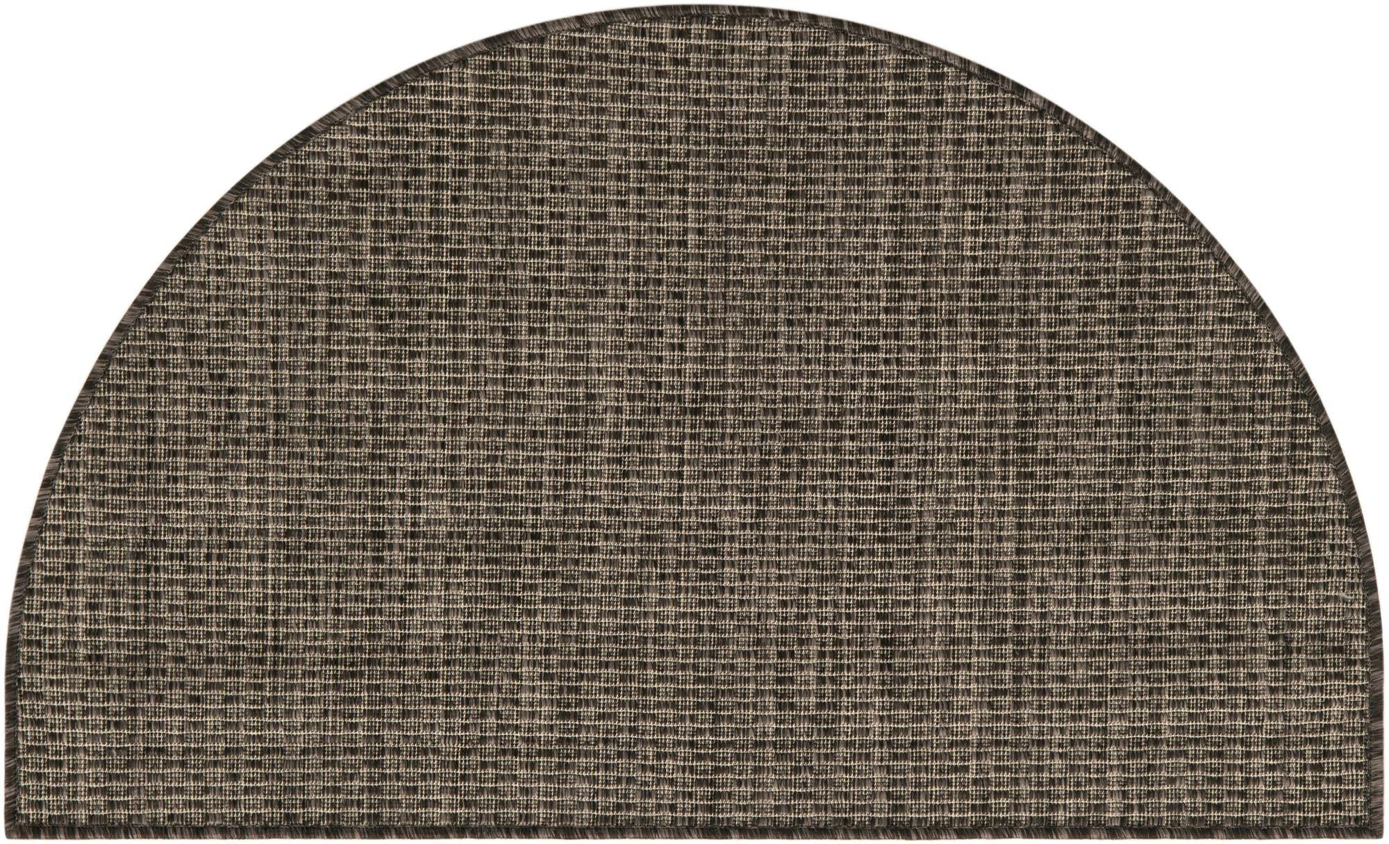 Unique Loom Collection Casual Transitional Solid Heathered Indoor/Outdoor Flatweave Area Rug (2' 2'' x 3' 7'' Hearth, Black/Ivor