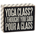 Primitives by Kathy 27235 Polka Dot Trimmed Box Sign, Small, Pour A Glass