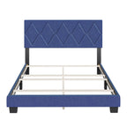 Boyd Sleep Diamond Upholstered Platform Bed with Headboard and Durable Mattress Foundation with Strong 4 Wood Slat Supports, Box Spring Required: Queen, Gray