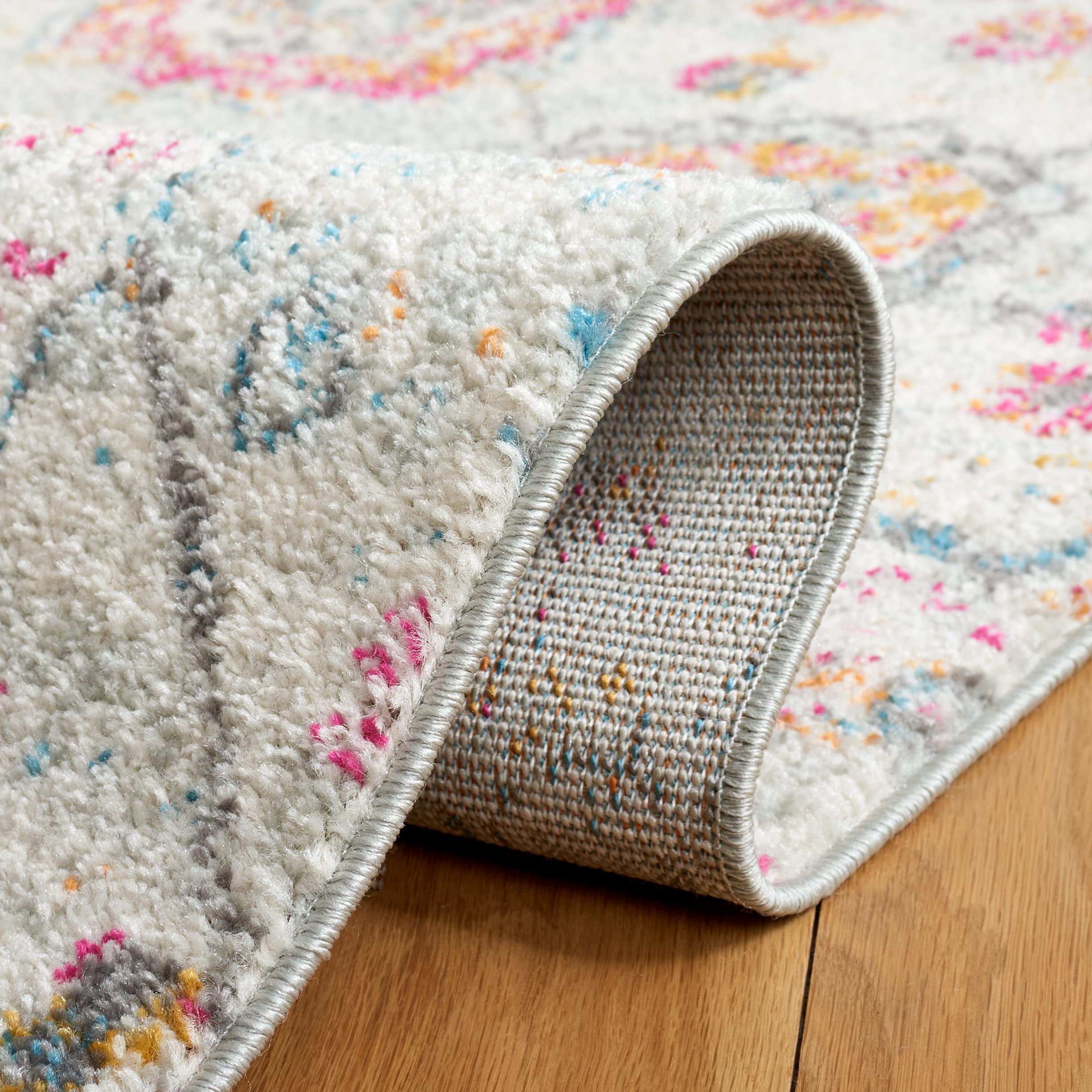Safavieh Madison Collection Area Rug - 9' X 12', Grey & Gold, Boho Chic Glam Paisley Design, Non-Shedding & Easy Care, Ideal For