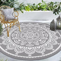 Bsmathom Round Outdoor Rug 6Ft, Waterproof Plastic Straw Rug, Reversible Portable Camping Rug Carpet Outside Area Rugs For Campi