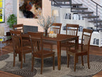 East West Furniture CAP7S-MAH-W 7 Piece Dining Room Furniture Set Consist of a Rectangle Kitchen Table and 6 Dining Chairs, 36x60 Inch, Mahogany