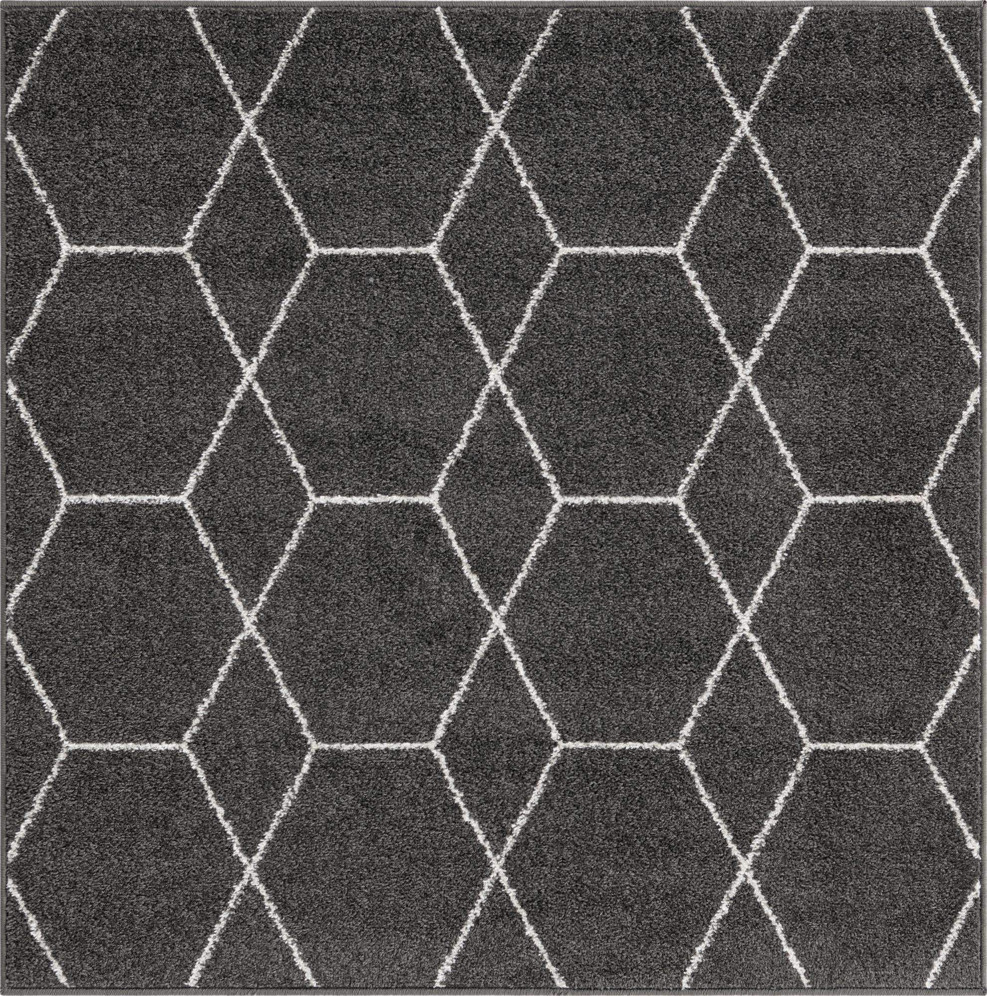 Unique Loom Trellis Frieze Collection Area Rug - Geometric (4 Square, Blue Multi/ Ivory)