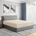 Cathay Home Full Fitted Sheet - Double Brushed Ultra Soft – Wrinkle & Fade Resistant - 14' Standard Pocket Fitted Sheet Only - Good Fit For 12'-16' Deep Mattress (Full, Cream)