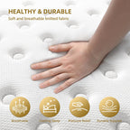 Naiveer Cooling Gel Queen Size Mattress 10 Inch Hybrid Queen Mattress In A Box With Pocketed Springs Memory Foam For Back Pain &