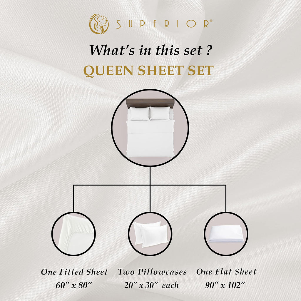 Superior Egyptian Cotton 4 Piece Sheet Set, Luxury 1000 Thread Count, Eco-Friendly, Sustainable Sheets, Ultra-Soft Basics, Solid