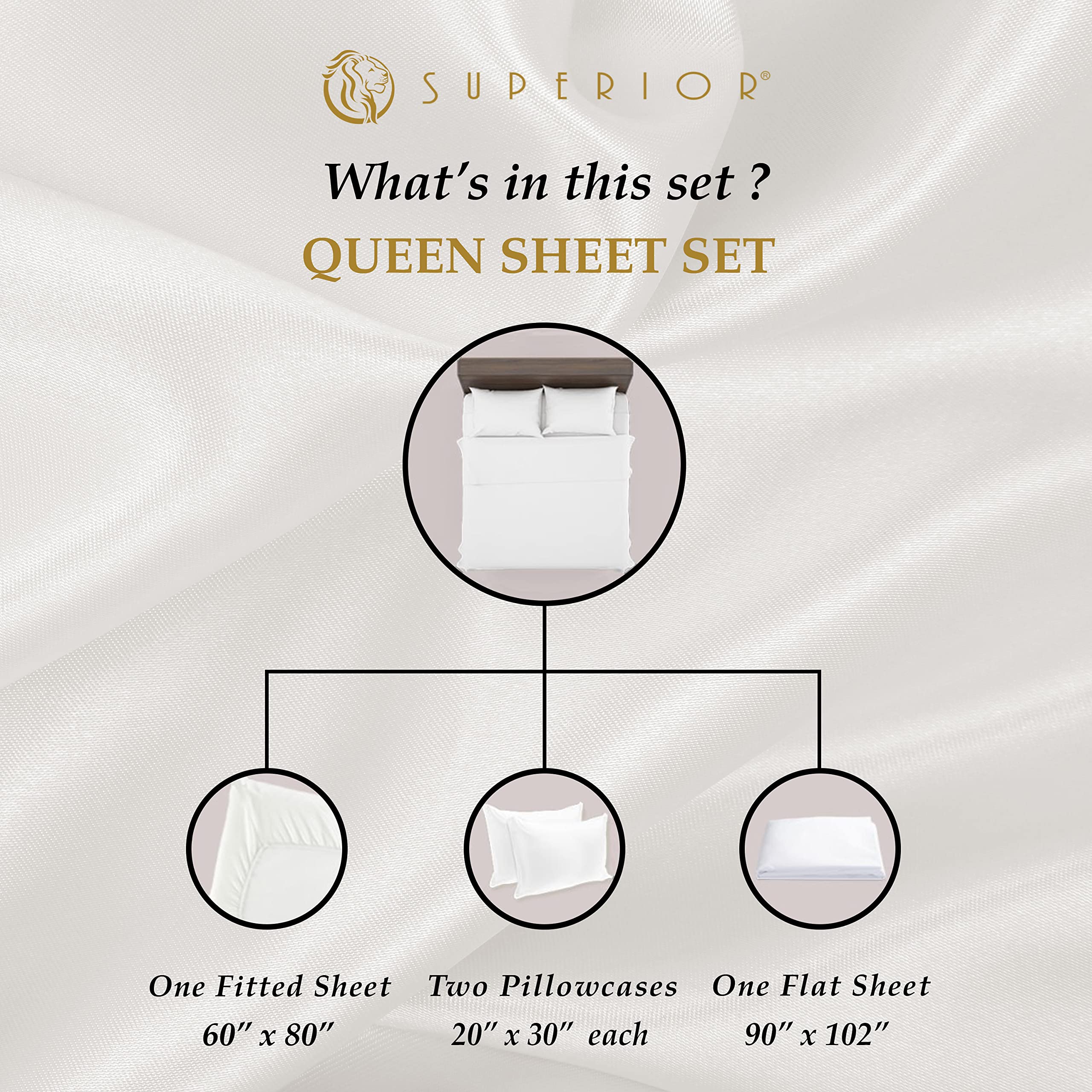 Superior Egyptian Cotton 4 Piece Sheet Set, Luxury 1000 Thread Count, Eco-Friendly, Sustainable Sheets, Ultra-Soft Basics, Solid
