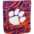 College Covers Clemson Tigers Raschel Throw Blanket, 60 In By 50 In