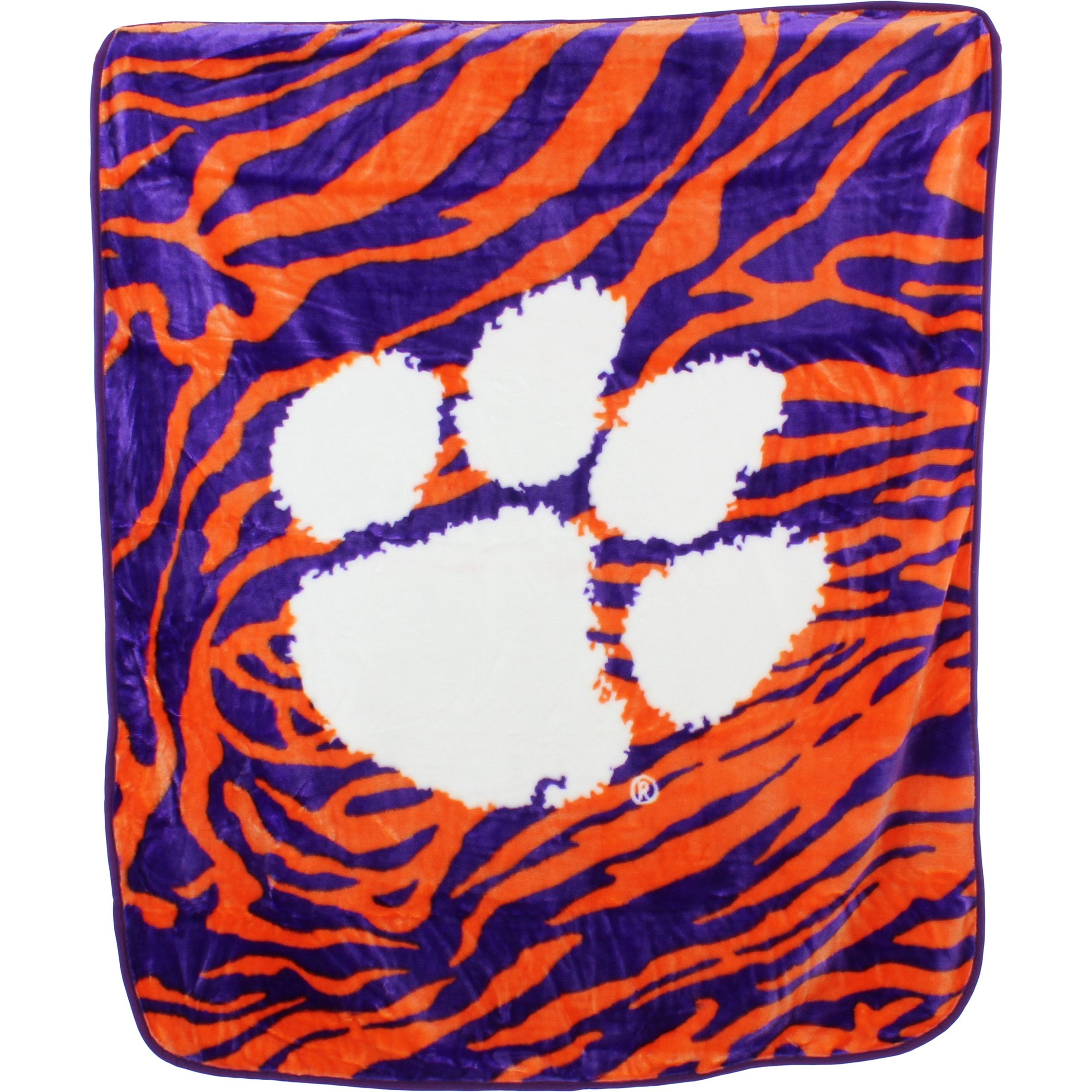 College Covers Clemson Tigers Raschel Throw Blanket, 60 In By 50 In