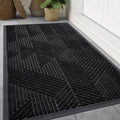 Smiry Front Door Mat Outside Entrance, Heavy Duty Natural Rubber Mat, Sturdy Trap Dirt And Moisture Indoor Outdoor Door Mat, Eas
