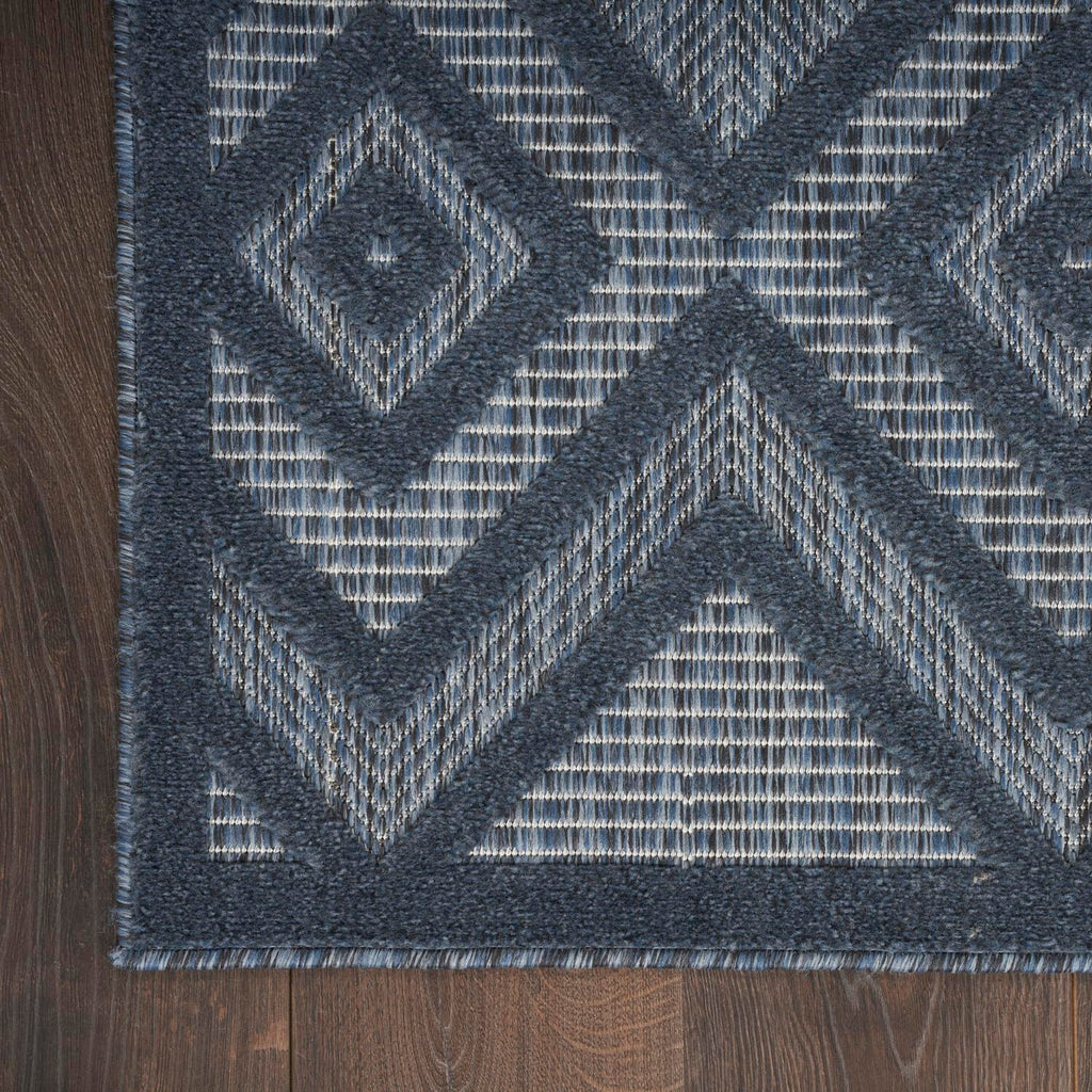 Nourison Versatile Indoor/Outdoor Navy Blue 7' X 10' Area Rug, Easy Cleaning, Non Shedding, Bed Room, Living Room, Dining Room, Deck, Backyard, Patio, High Traffic Area (7X10)