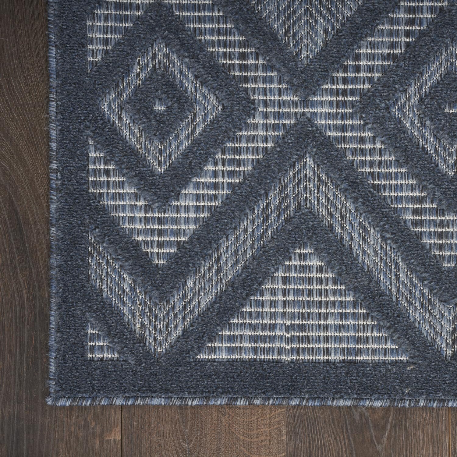 Nourison Versatile Indoor/Outdoor Navy Blue 7' X 10' Area Rug, Easy Cleaning, Non Shedding, Bed Room, Living Room, Dining Room, Deck, Backyard, Patio, High Traffic Area (7X10)