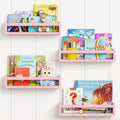 Forbena Pink Floating Shelves for Wall, Aesthetic Wall Bookshelf for Girls Room Decor, Wood Nursery Bookshelves for Toddler Kids