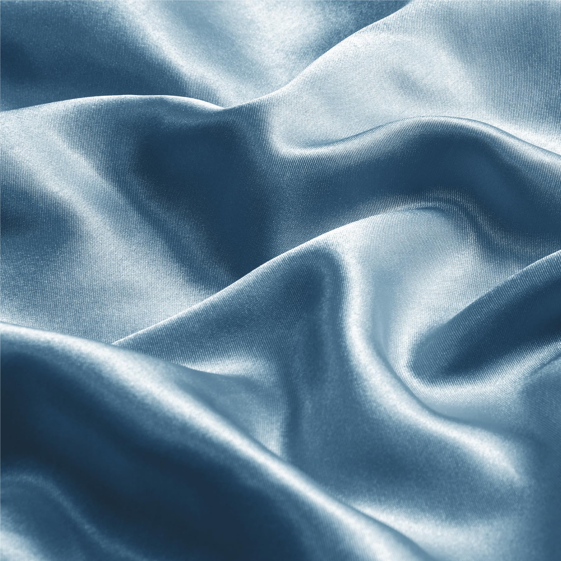 Bedelite Satin Pillowcase With Zipper 2 Pack, Airy Blue Pillow Cases Standard Size, Super Soft And Cooling Similar To Silk Pillo