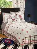 Rizzy Home | BT1489 | Polyester Comforter | 86"x86" White/Red/Gray Stars