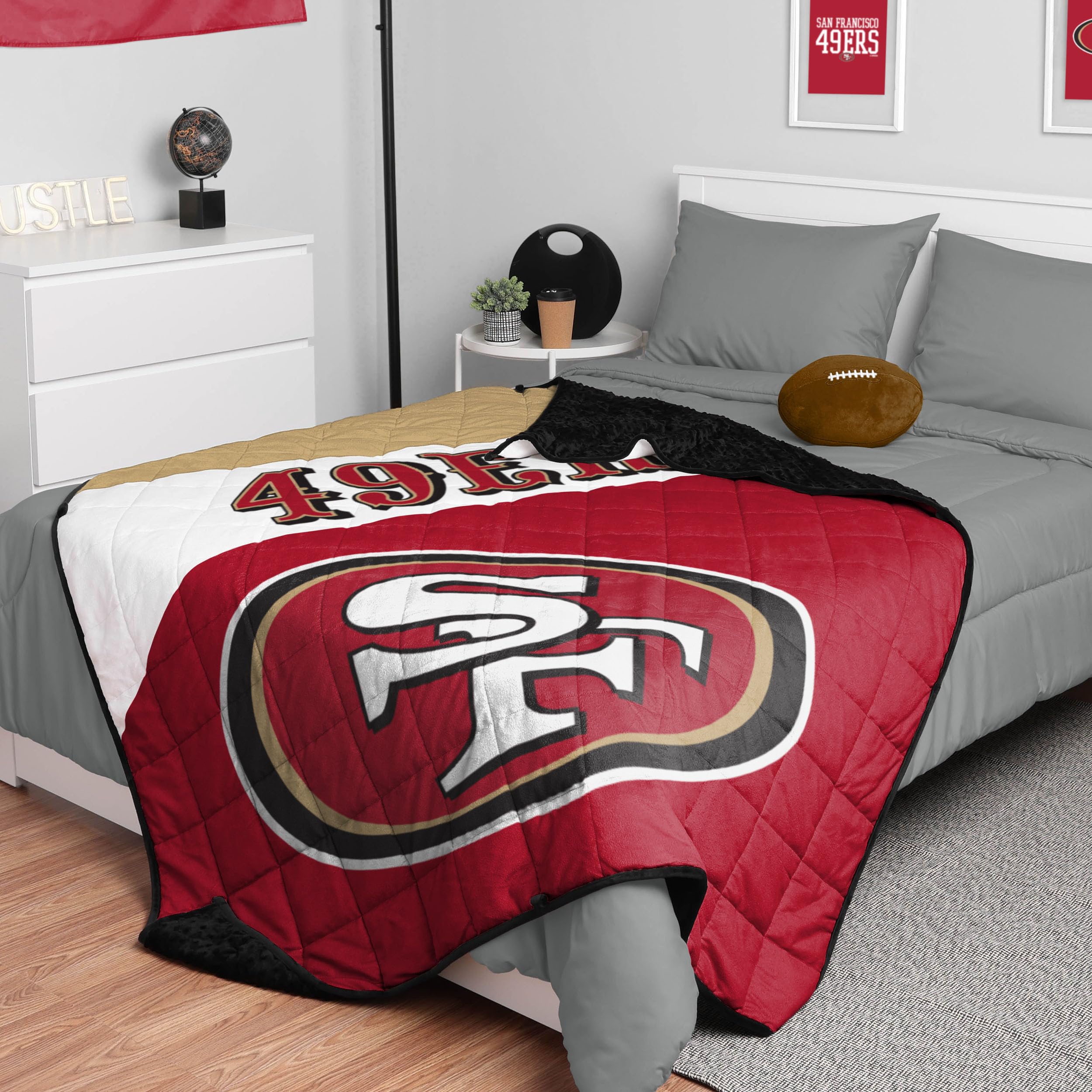 FOCO San Francisco 49ers NFL Team Color Wordmark Weighted Blanket