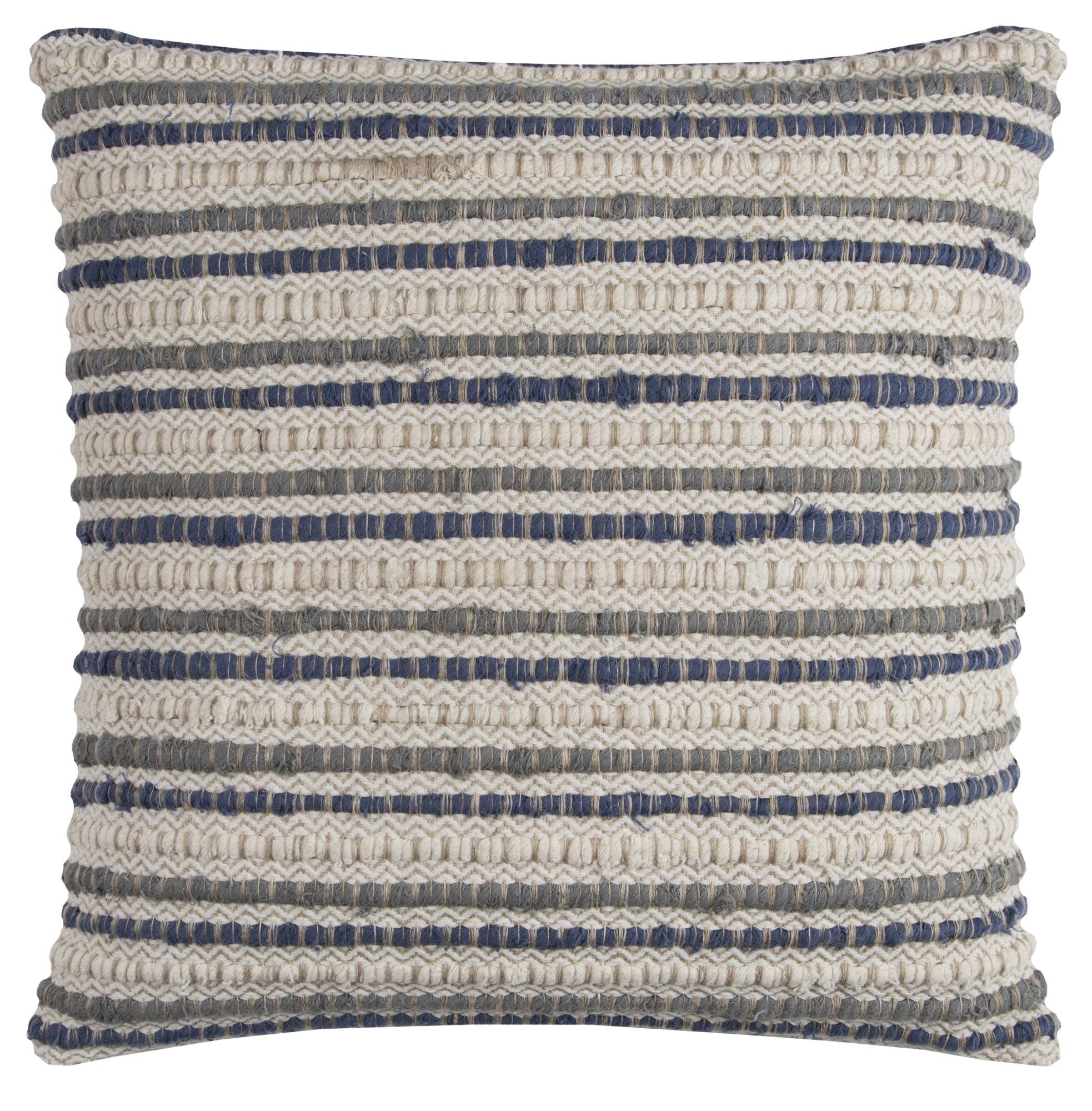 Rizzy Home | T11561 | 20"x20" Blue/White/Gray Decorative Pillow | Cover Only