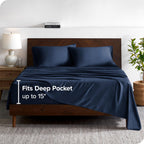 Bare Home 100% Rayon Made From Bamboo Luxury King Sheet Set - 5 Piece Bedding Set - Deep Pockets - Cooling Sheets - Breathable -