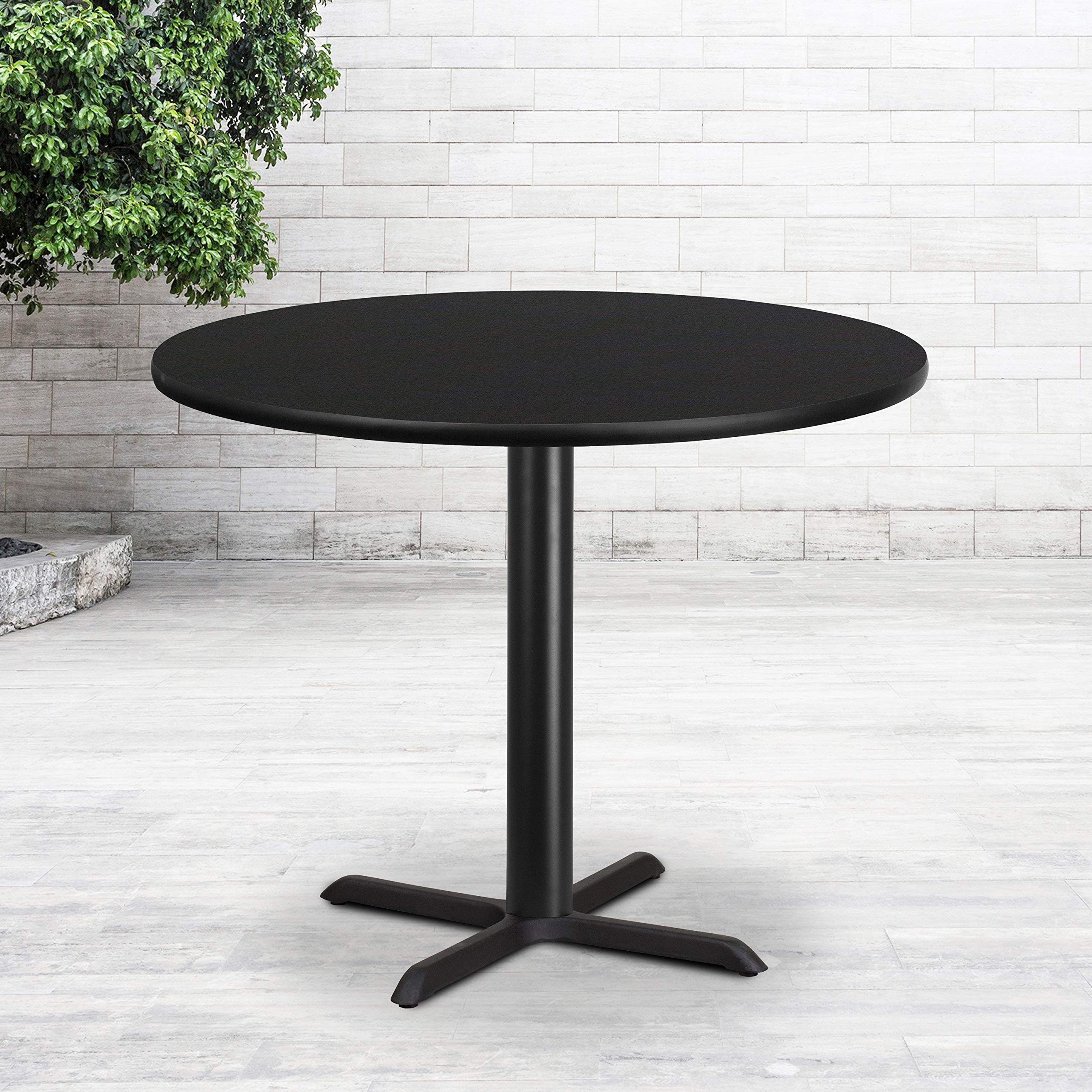 Flash Furniture 42'' Round Natural Laminate Table Top with 33'' x 33'' Table Height Base