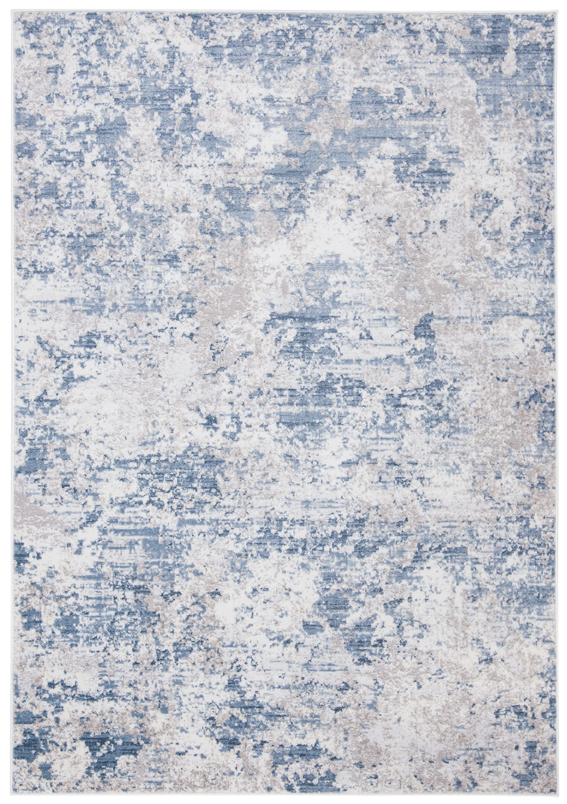 Safavieh Amelia Collection Accent Rug - 3' X 5', Grey & Blue, Modern Abstract Design, Non-Shedding & Easy Care, Ideal For High T