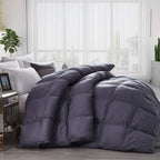 Luxurious Heavy Goose Down Comforter Queen Size Duvet Insert, Classic Gray, Premium Baffle Box, 1200 Thread Count 100% Egyptian
