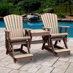 American Furniture Classics Balcony Height Table Double Glider, Weatherwood & Tudor Brown