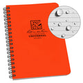 Rite In The Rain Weatherproof Side Spiral Notebook, 4.625' X 7', Orange Cover, Universal Pattern (No. Or73)
