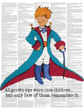 Little Prince Upcycled Like Print 05x07 Inch Print, The Little Prince Colorful Inspired Quote Le Petit Prince Upcycled Like Art 